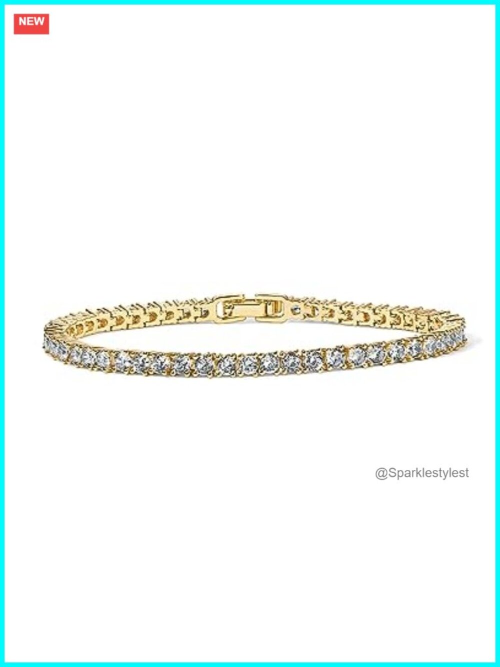 14K Gold Plated 3mm Cubic Zirconia Tennis Bracelet